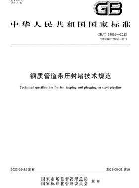 國標/T 28055-2023 鋼質管道帶壓封堵技術規范