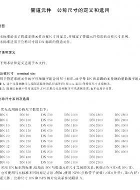 管道元件 公稱尺寸的定義和選用國標/T 1047-2019